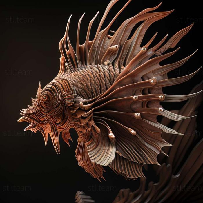 3D model Indian lionfish fish (STL)